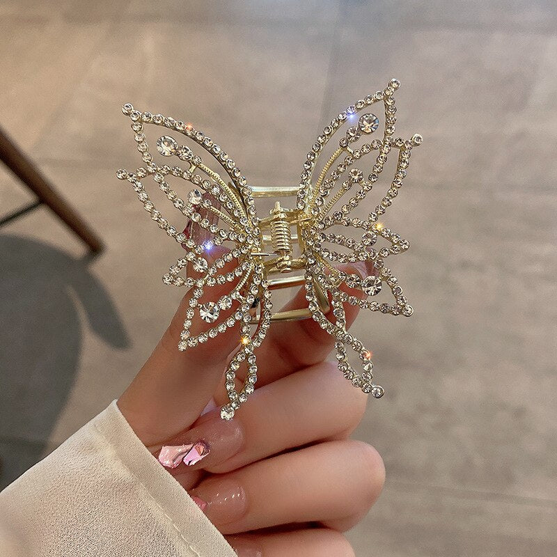 2022 New Butterfly Pearl Tassel Hairpin Korean Simple Side Clip Liu Haibian Clip Shark Hairpin Hair Accessories Women
